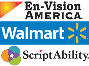 logos of En-Vision America, WalMart, and ScriptAbility