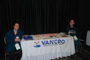 Taylor and Sara manning the Vancro Exhibit Table